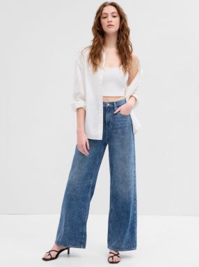 Modré dámske wide fit džínsy GAP