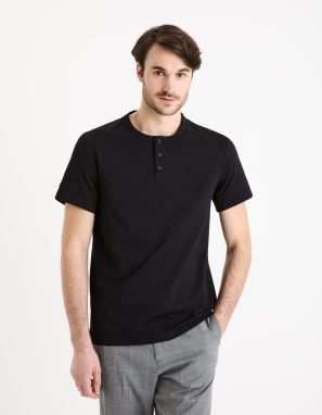 Čierne pánske basic tričko Celio Geley