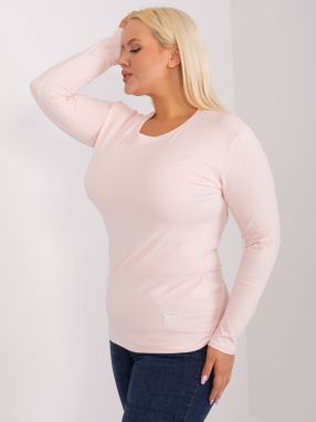 Light pink fitted plus size blouse