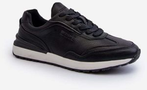 Men's leather sneakers BIG STAR black