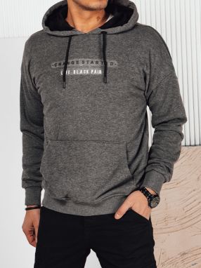 Men's sweatshirt with print, anthracite Dstreet