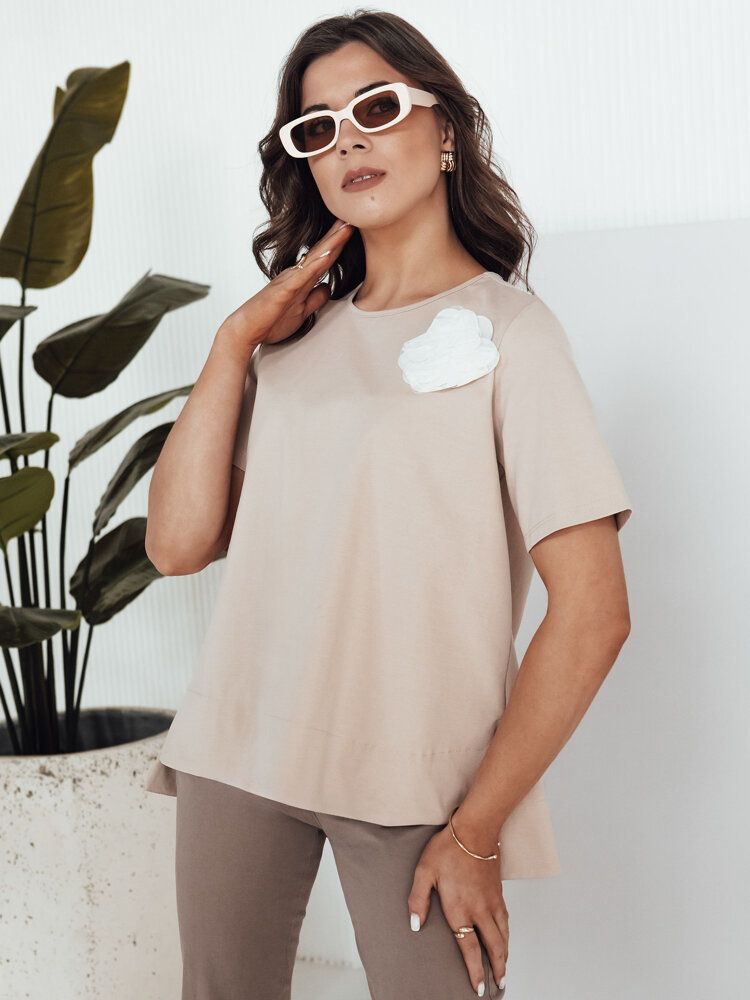 Women's T-shirt BINDA beige Dstreet
