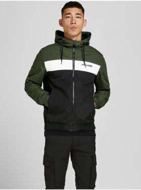 Čierno-zelená pánska bunda Jack & Jones Rush