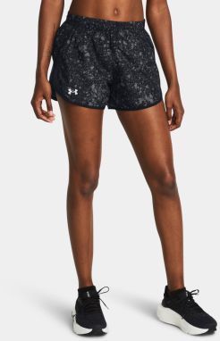 Čierne dámske vzorované kraťasy Under Armour UA Fly By 3'' Printed Shorts-BLK