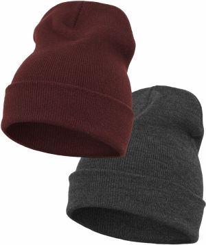 Heavyweight Long Beanie - Charcoal/Chestnut Brown