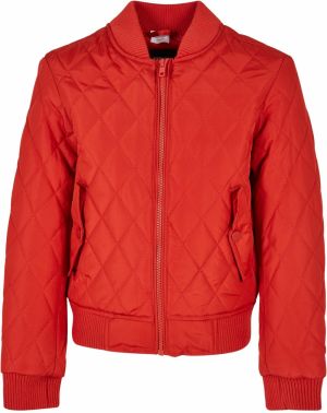 Girls' Diamond Quilt Nylon Jacket Huge Red