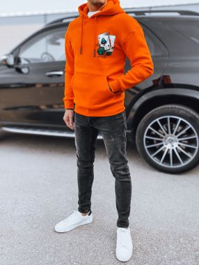 Men's orange sweatshirt with Dstreet print