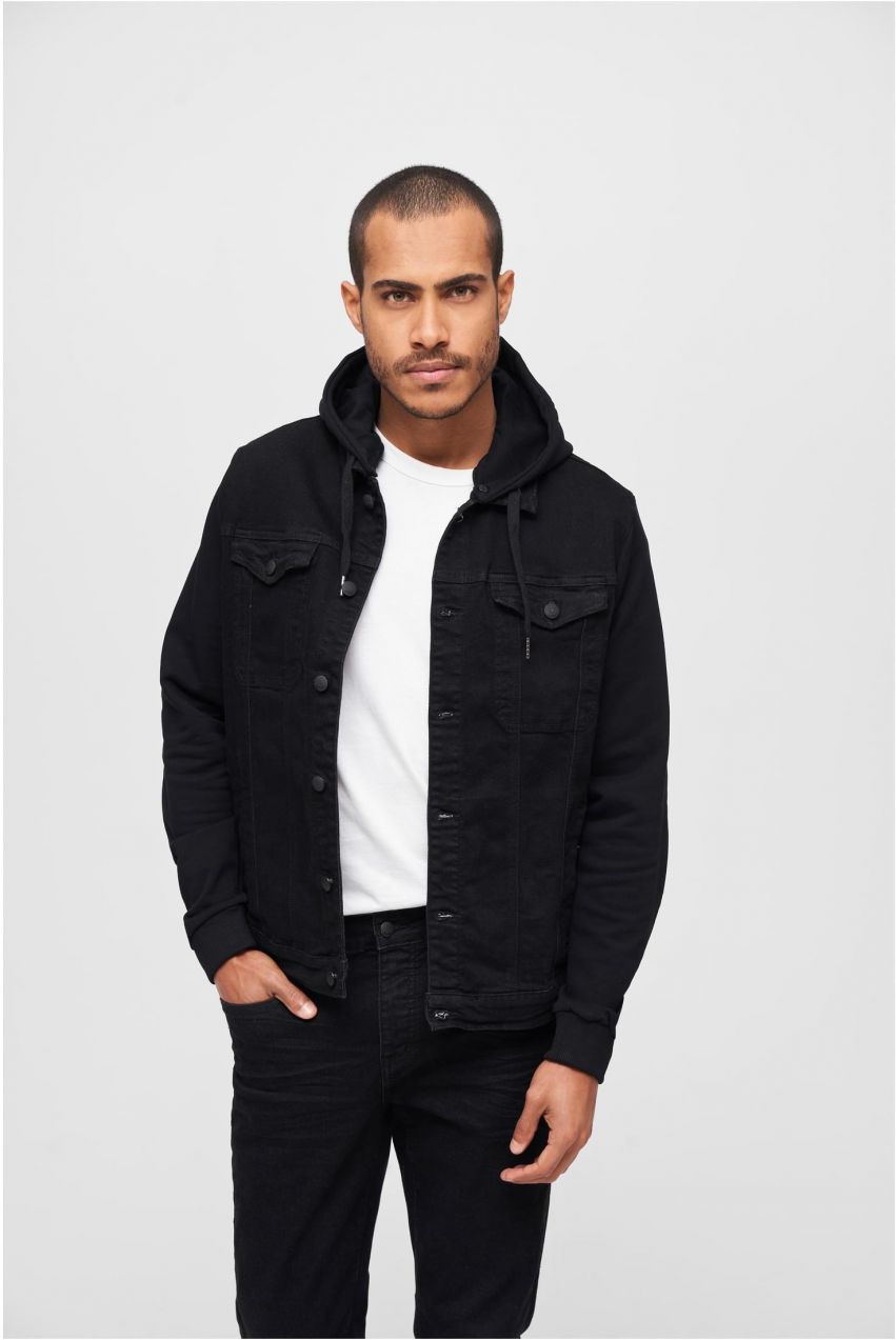 Cradock Denim Sweat Jacket Black/Black