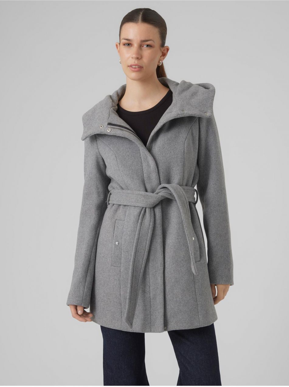 Šedý dámsky kabát VERO MODA Classliva