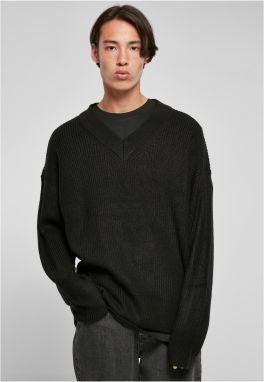 Black V-neck sweater