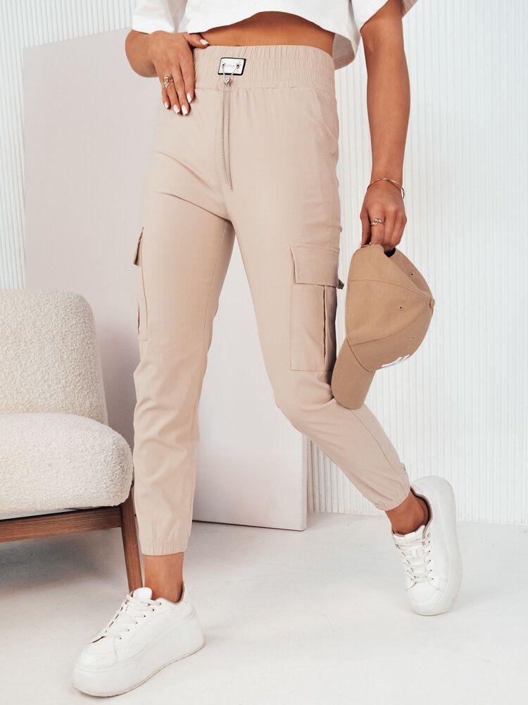 MAREN women's trousers beige Dstreet