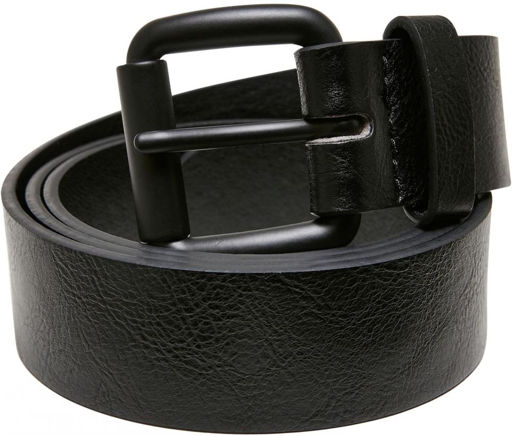 Regular belt with thorn buckle made of synthetic leather black
