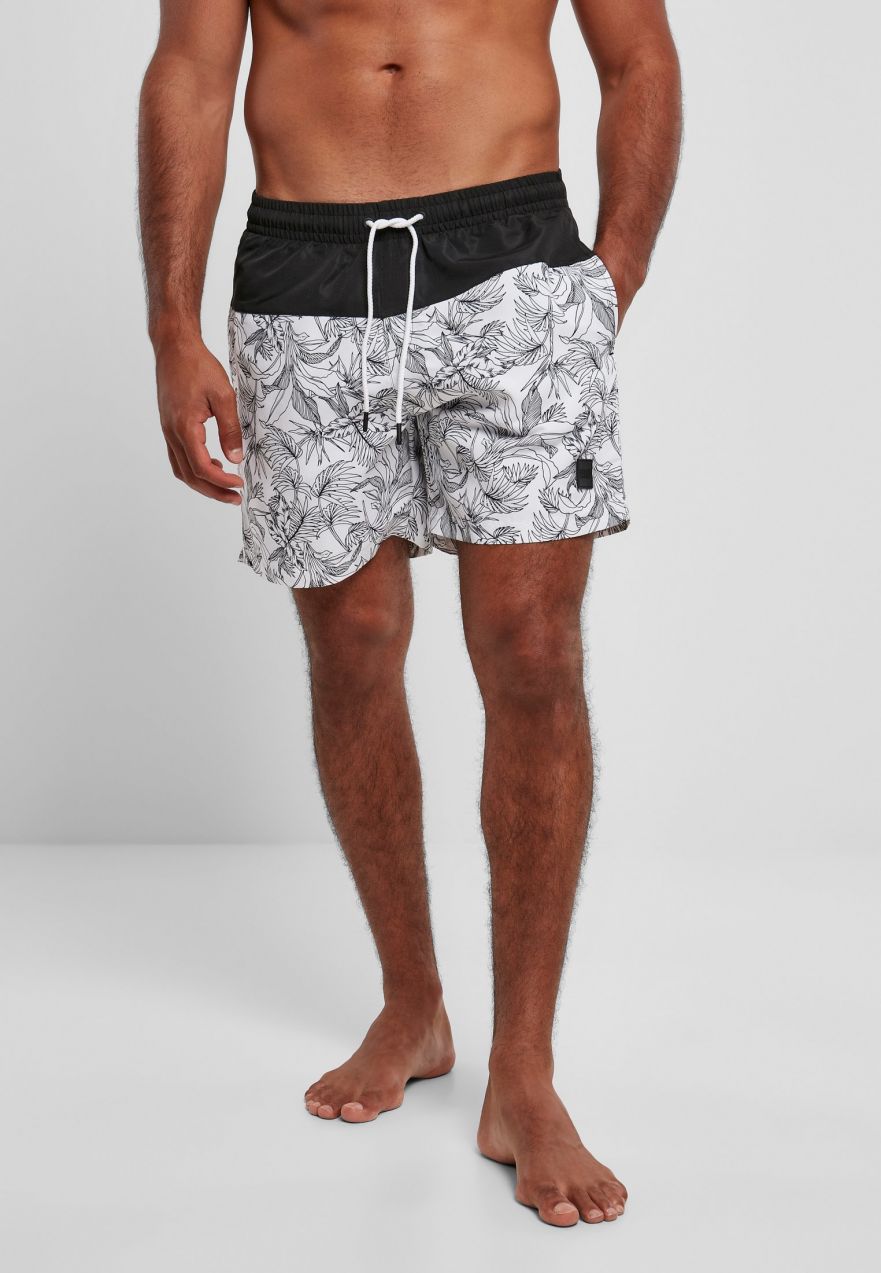 Men's swimsuit with jungle pattern/black