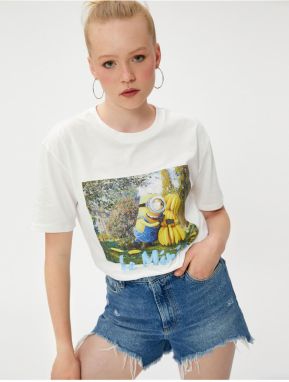Koton Minions Tričko Licencované Tlačené s Okrúhlym Výstrihom a Krátkym Rukávom