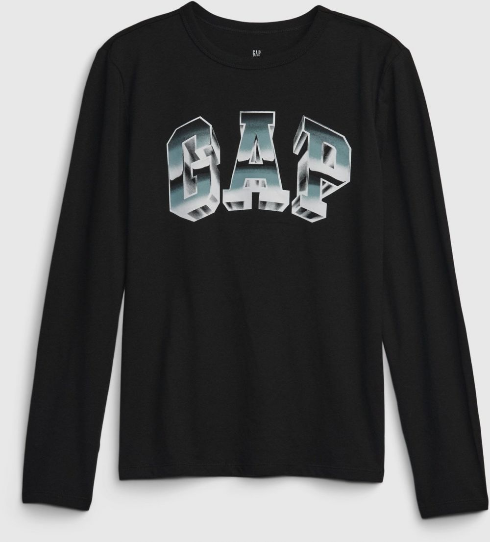 Čierne chlapčenské tričko s logom GAP