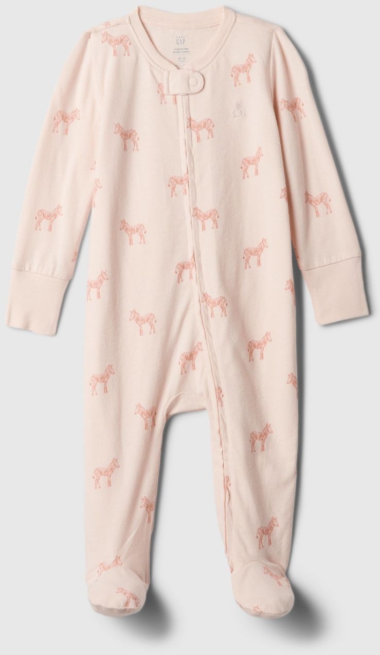 Ružový dievčenský vzorovaný baby overal GAP