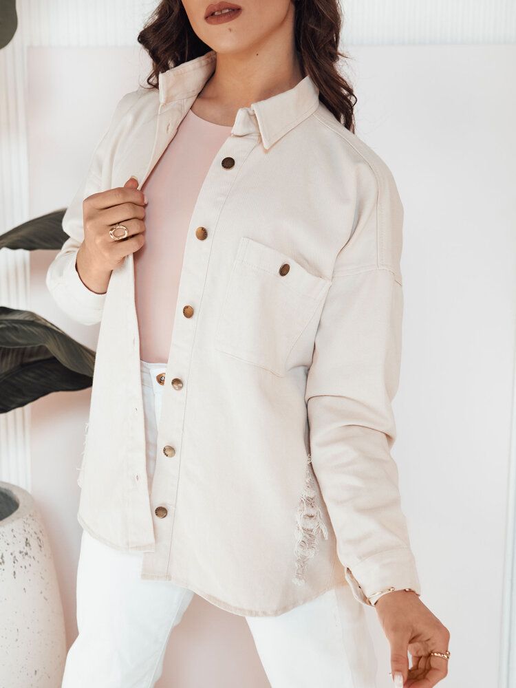 BLENDA women's denim jacket light beige Dstreet