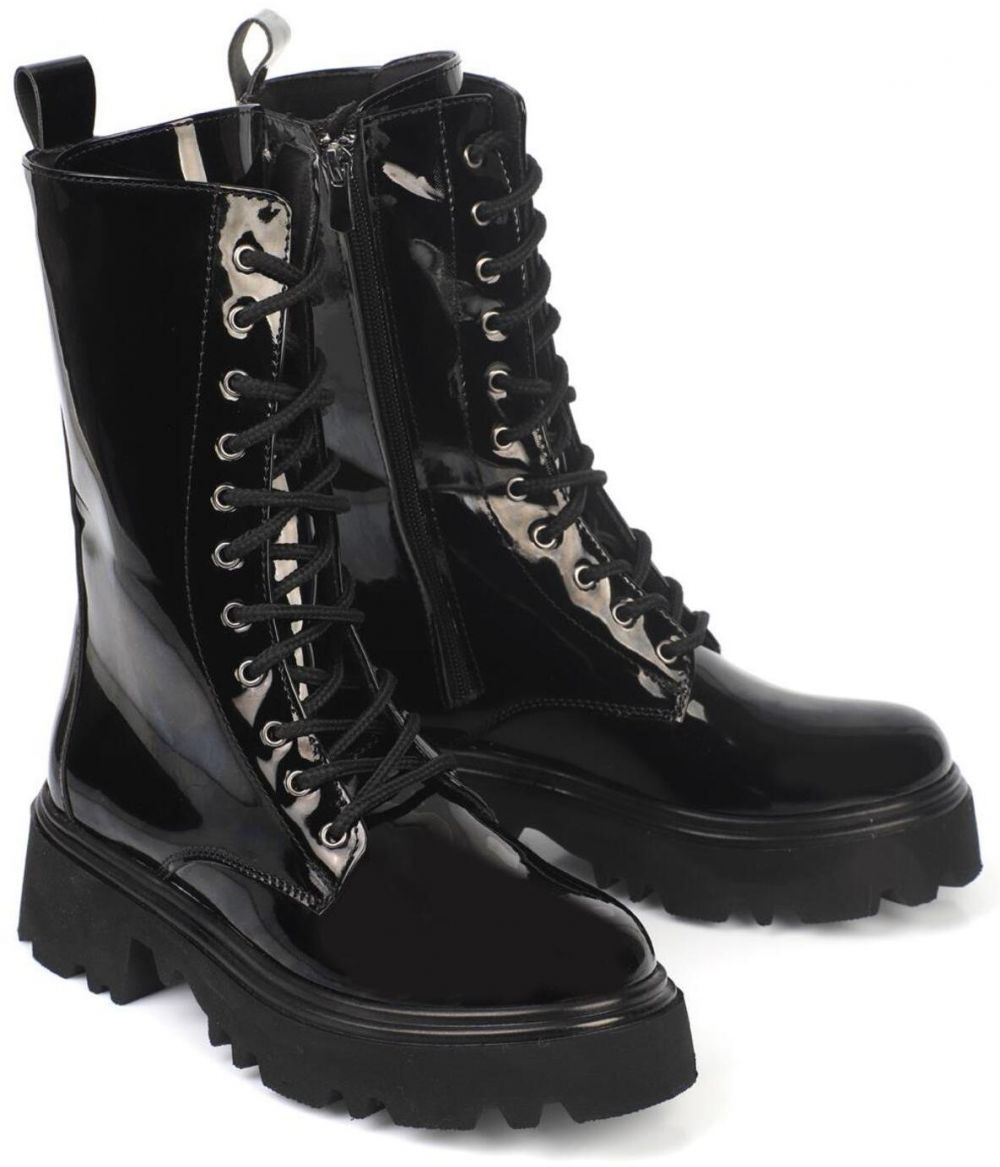 Capone Outfitters Round Toe Women's Boots with Zipper and Lace-up Trak Sole.