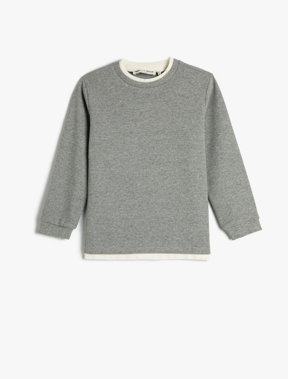 Koton Basic Sweatshirt Crew Neck Long Sleeve Soft Textured Ribbed