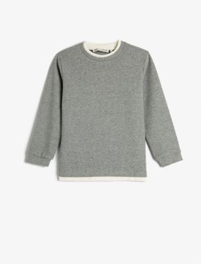 Koton Basic Sweatshirt Crew Neck Long Sleeve Soft Textured Ribbed
