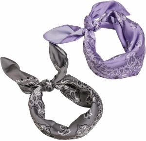 Satin scarf 2-pack lavender/asphalt