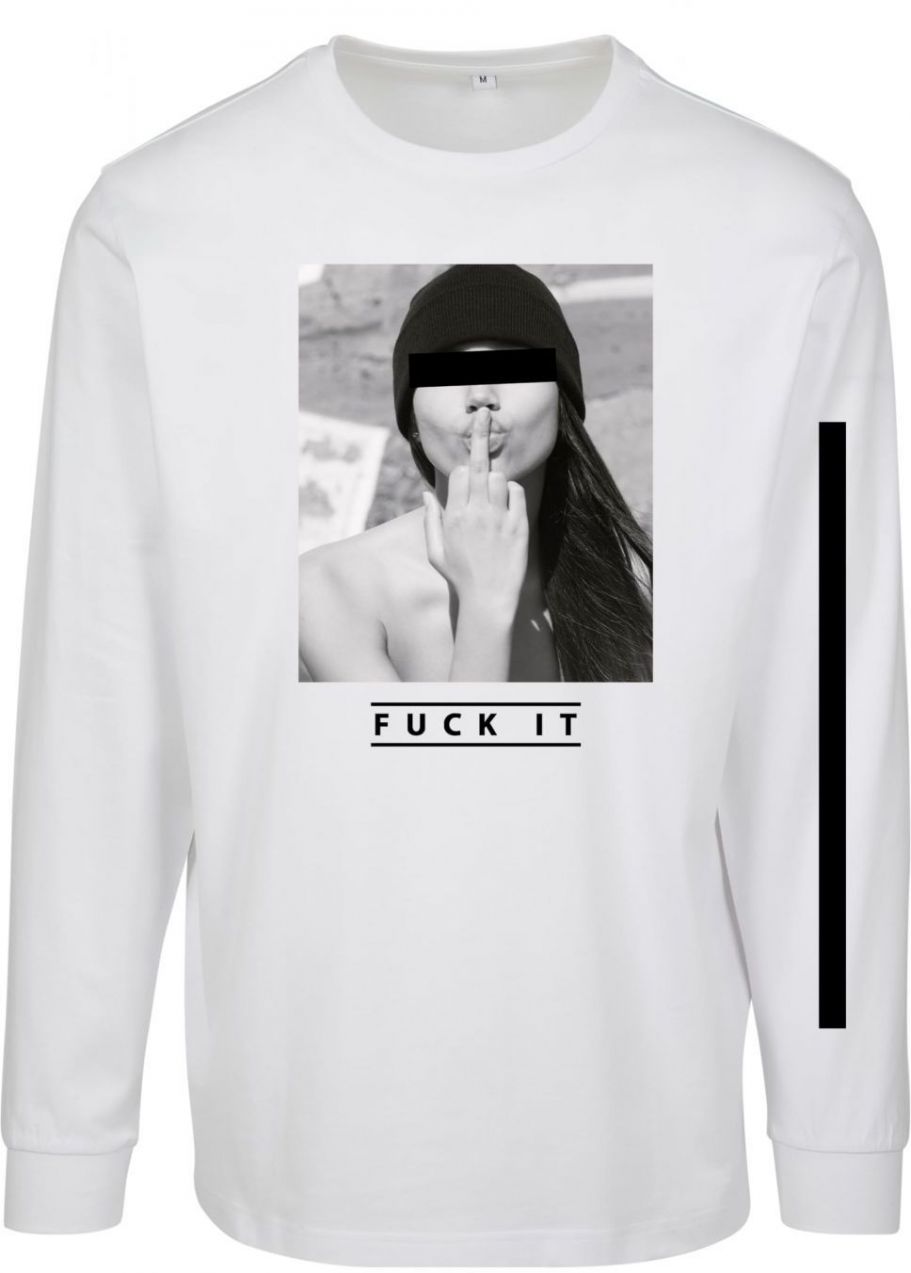 Men's long-sleeved T-shirt Fuck It white