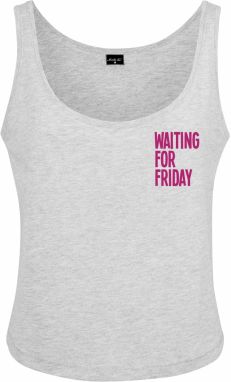 Ladies Waiting For Friday Box Tank Heather Grey