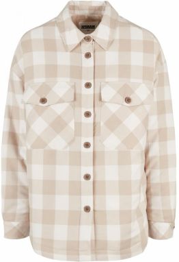 Women's flannel padded overshirt whitesand/lighttaupe