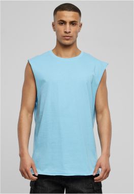 Baltic blue sleeveless t-shirt with open brim