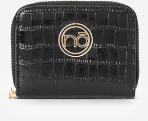 Women's Wallet Natural Leather Animal Pattern Small Nobo Black