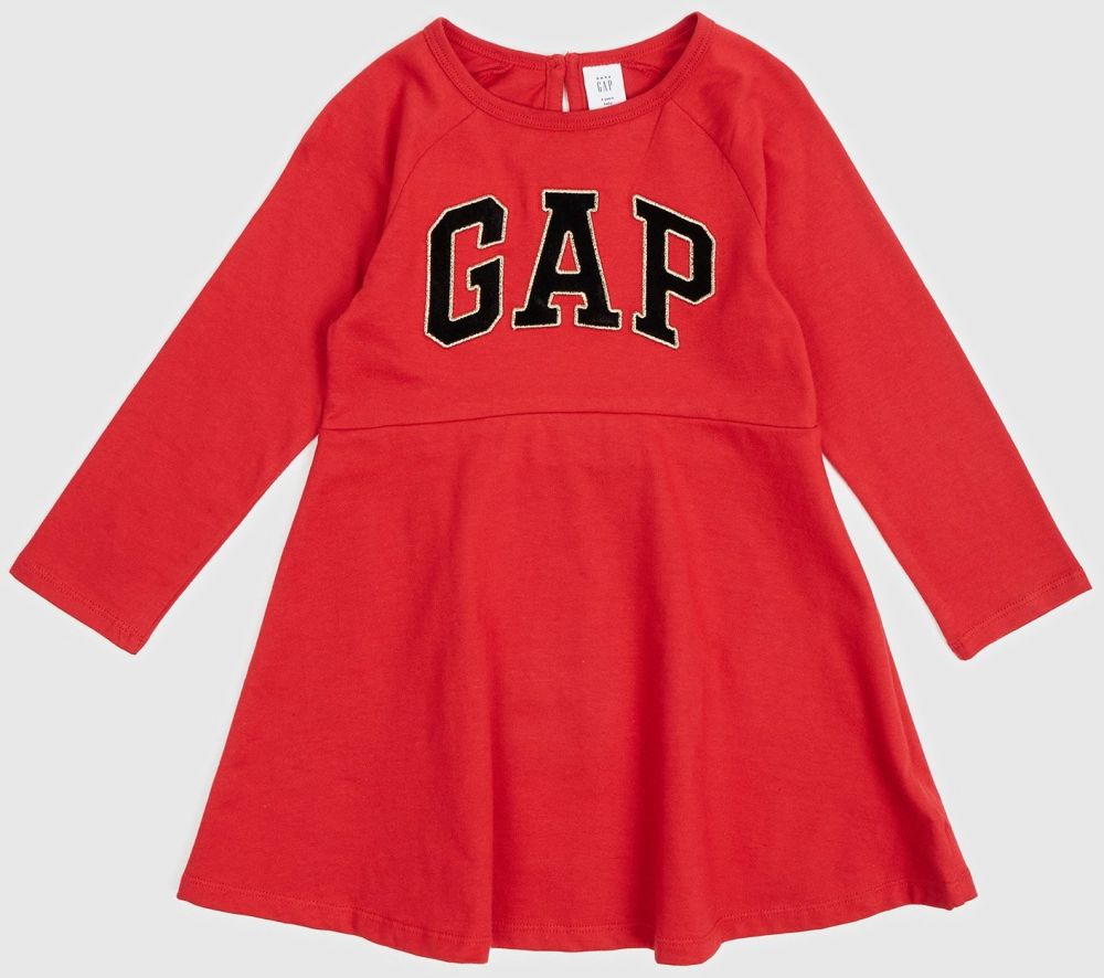 Červené dievčenské šaty s logom GAP