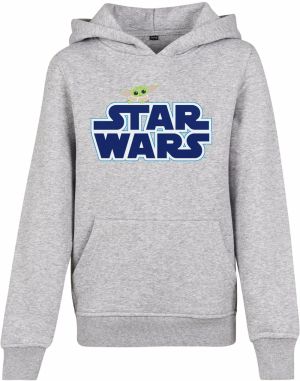 Children's Star Wars Blue Logo Hoody Heather Grey