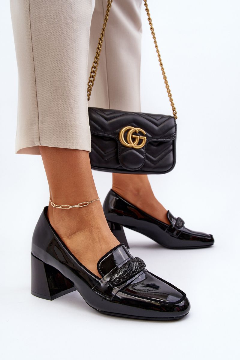 Pumps with decoration, Black Samassa