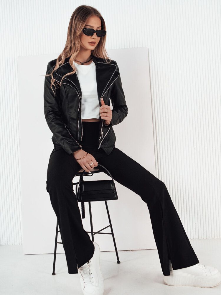 AGER Women's Leather Jacket Black Dstreet