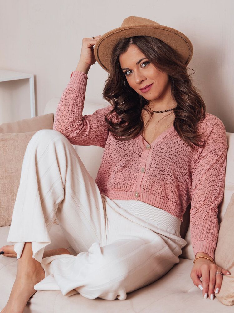 Women's openwork sweater GOFFY peach Dstreet