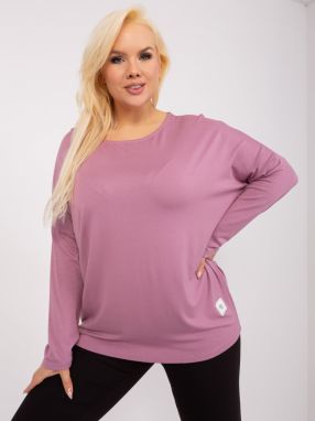 Powder pink plus size long sleeve blouse by Paloma