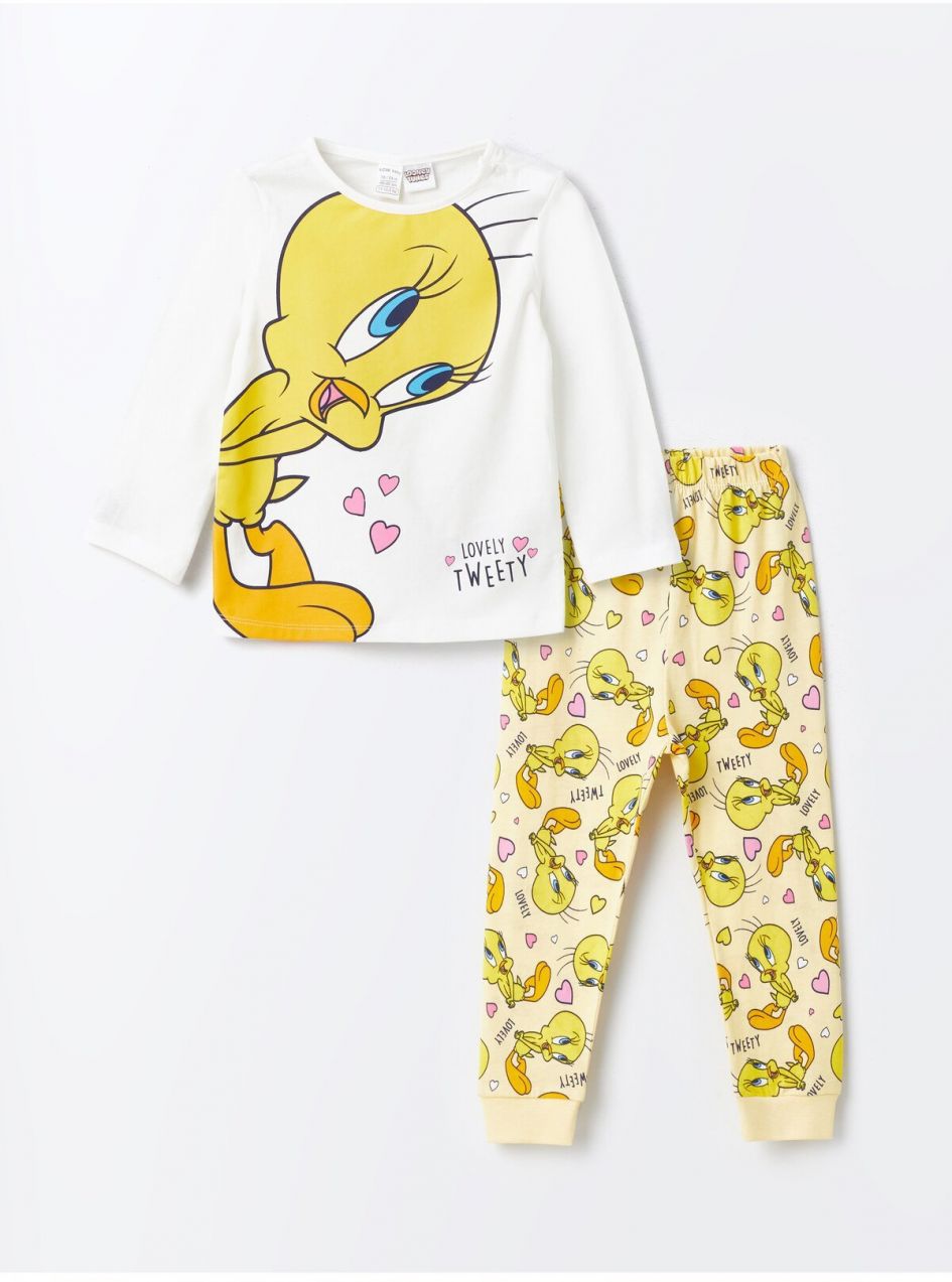 Súprava detských dievčenských pyžám LC Waikiki s potlačou Tweety