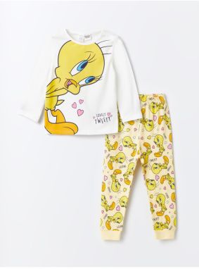 Súprava detských dievčenských pyžám LC Waikiki s potlačou Tweety