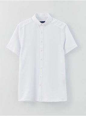 Pánska košeľa LC Waikiki s krátkym rukávom a slim fit strihom z tkaniny Dobby