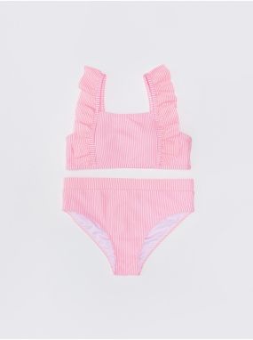 LC Waikiki Lcw Kids pruhované bikiny s volánikmi pre dievčatá