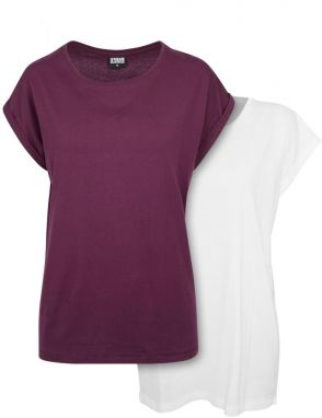 Women's T-shirtUrban Classics - 2 packs white/cherry