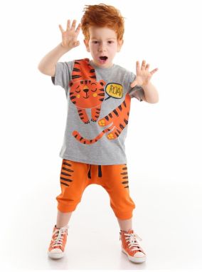 Súprava trička a krátkych nohavíc Denokids Roar Tiger pre chlapcov