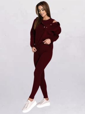 Women's 3-piece burgundy tracksuit