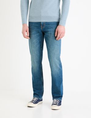 Modré pánske straight fit džínsy Celio C5