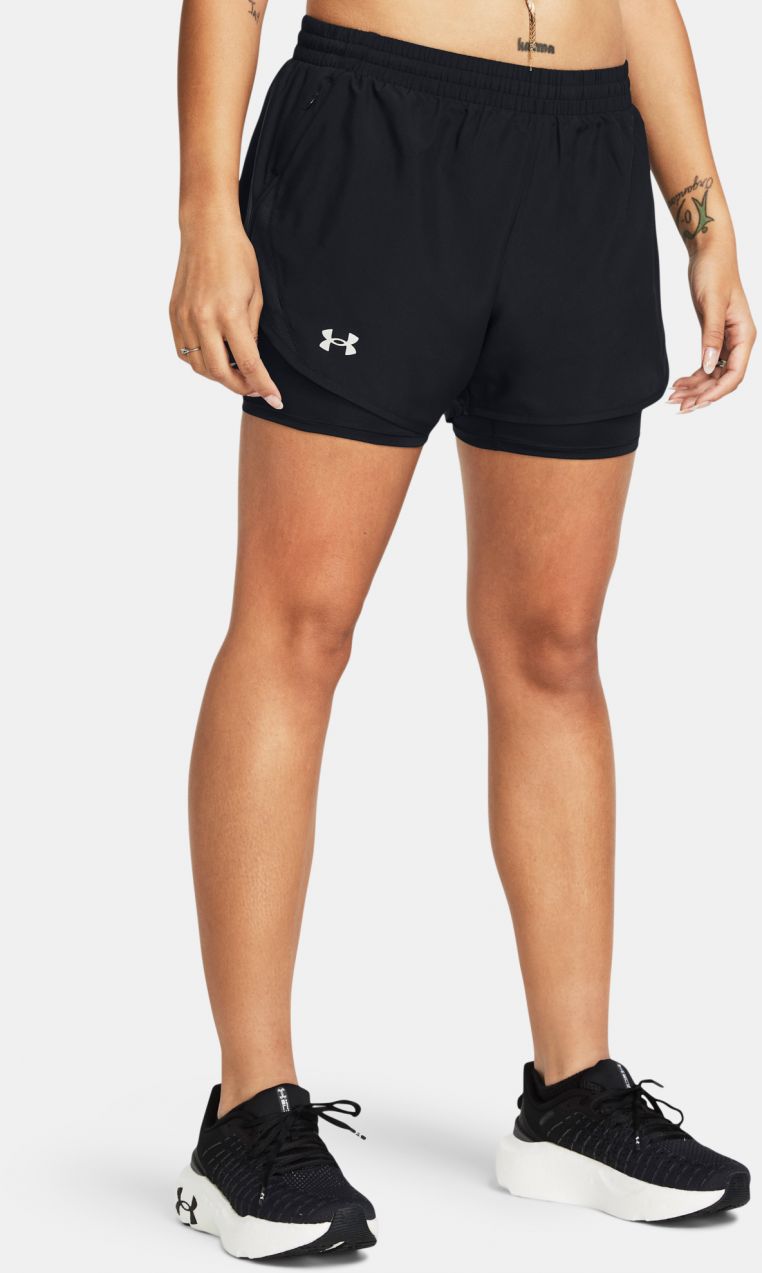 Čierne športové kraťasy Under Armour UA Fly By 2-in-1 Shorts