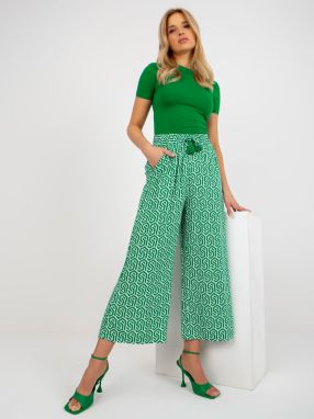 SUBLEVEL patterned green fabric palazzo pants