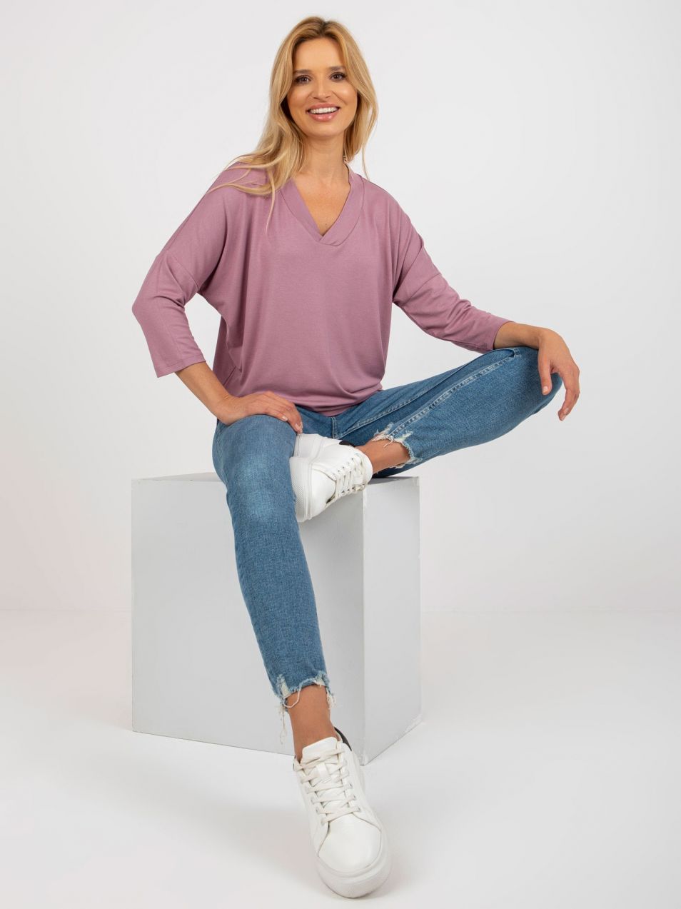 Dusty pink women's basic blouse
