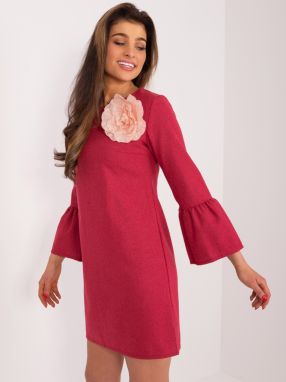 Dark pink wool cocktail dress