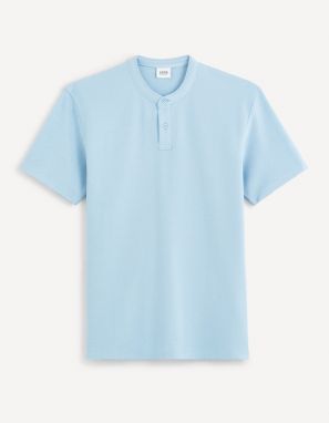 Svetlomodré pánske basic polo tričko Celio Gesohel