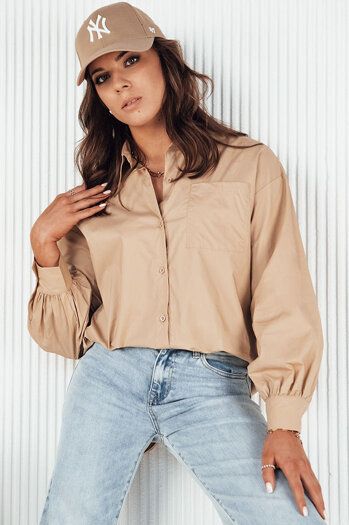 KLARA women's shirt, camel, Dstreet